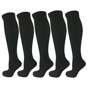 5 Pair Graduated Compression Socks, Moderate/Mediu
